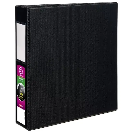 Avery Durable 3 Ring Binder, 2" One Touch EZD Rings, Label Holder, 1 Black Binder (08502) image {7}