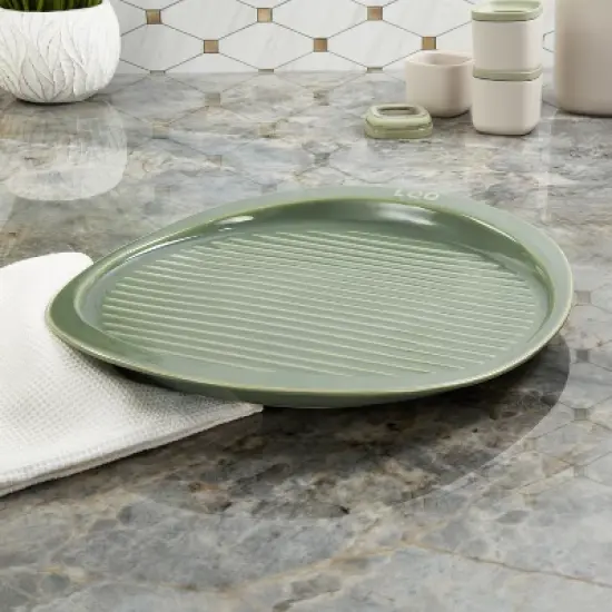 BergHOFF Balance Stone Ribbed Pizza Tray 15.75", Sage image {4}