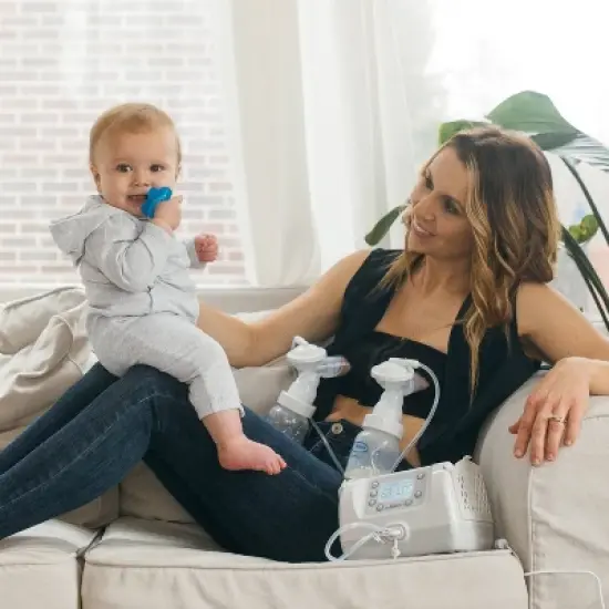 Dr. Brown's Customflow Double Electric Quiet Breast Pump with SoftShape Silicone Shields - 2ct image {10}