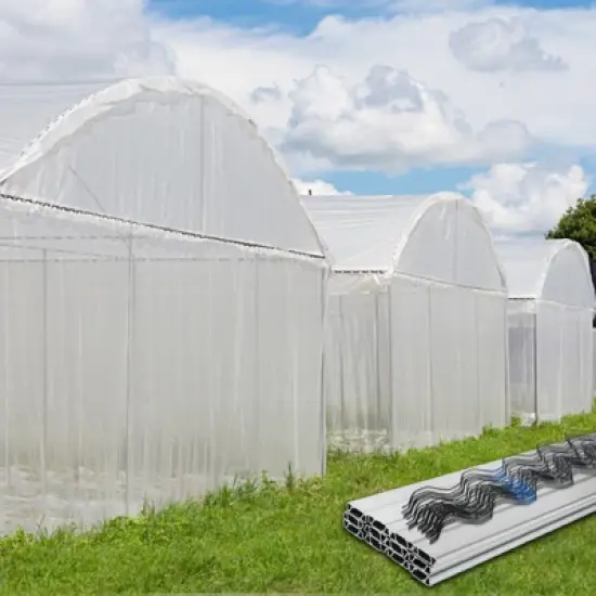 VEVOR Spring Wire and Lock Channel, 6.56ft Spring Lock & U-Channel Bundle, 40 Packs PE Coated Spring Wire & Aluminum Alloy Channel, Silver image {1}