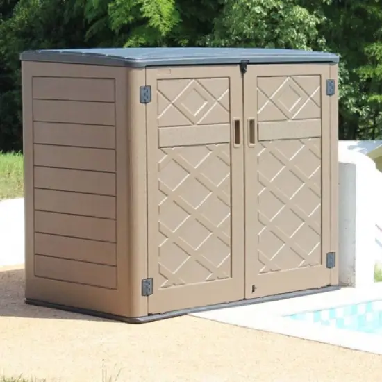 WELLFOR 275 gal Storage Deck Box Brown image {3}