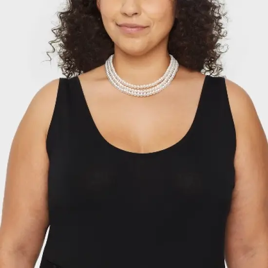 Pearl Multi-Strand Necklace Set 3pc - A New Day&trade; White image {1}