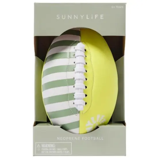 Sunnylife Neoprene Football Tides Out - Citrus Stripe, 9" Inflatable Pool Toy image {1}