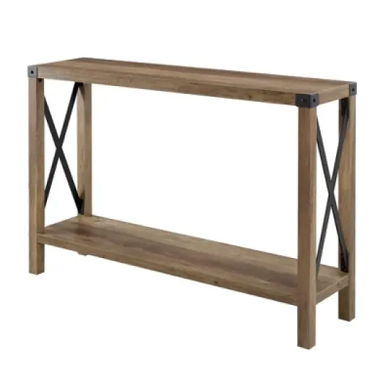 Sophie Rustic Industrial X Frame Entry Table - Saracina Home image {9}
