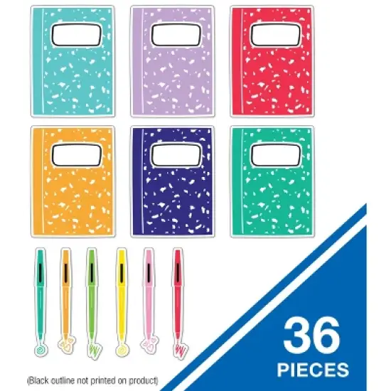 Carson Dellosa Education Notebooks and Pens Cutouts (36 cut outs) image {1}