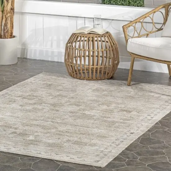 nuLOOM Aine Bordered Machine Washable Indoor/Outdoor Area Rug image {8}