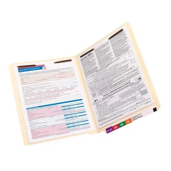 Smead End Tab Fastener File Folder, Shelf-Master  Reinforced Straight-Cut Tab, 2 Fasteners, Letter Size, Manila, 50 per Box (34115) image {7}