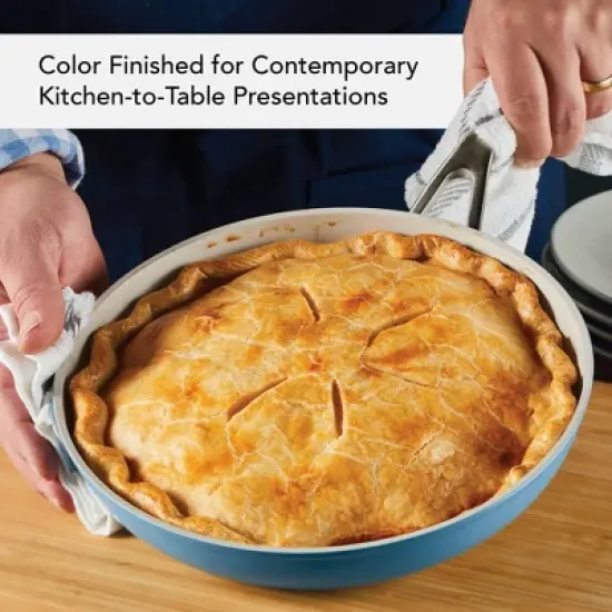 KitchenAid Hard Anodized 10pc Nonstick Ceramic Cookware Pots and Pans Set - Blue Velvet: Tempered Glass Lids, Stainless Steel Handles image {3}