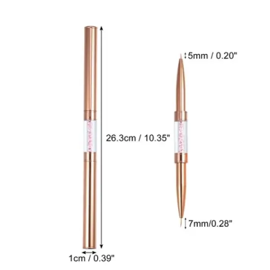 Unique Bargains Aluminum Nail Art Liner Brushes Rose Gold Tone 1 Pc image {3}