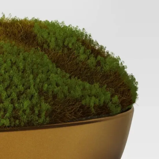 Moss in Gold Bowl - Threshold&trade;: Faux Floral Decor, Ceramic Pot, Indoor Tabletop Display image {2}