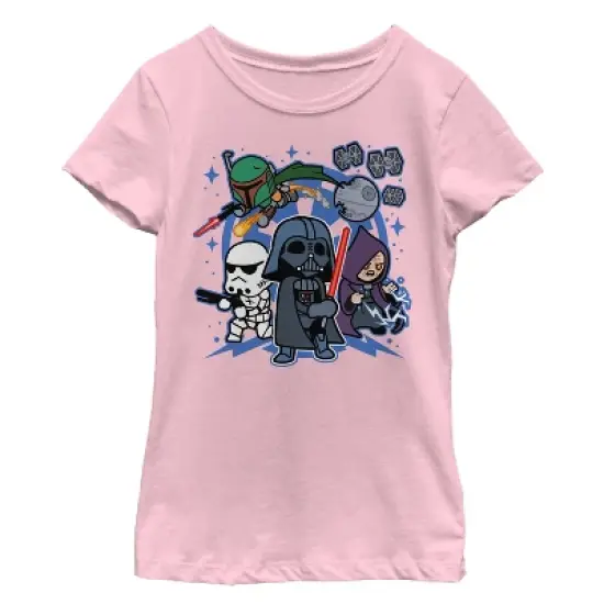 Girl's Star Wars Empire Cartoon Characters T-Shirt image {2}
