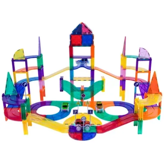 Picasso Tiles Magnetic Race Track 150pc Building Set image {2}