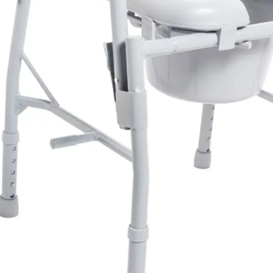 Drive Medical Steel Drop Arm Bedside Commode with Padded Seat and Arms image {6}