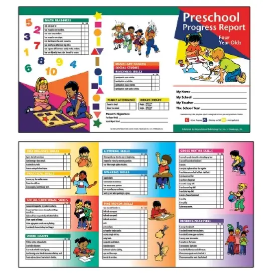 Hayes Publishing Preschool Progress Report, Four Year Olds, 10 Per Pack, 6 Packs image {1}