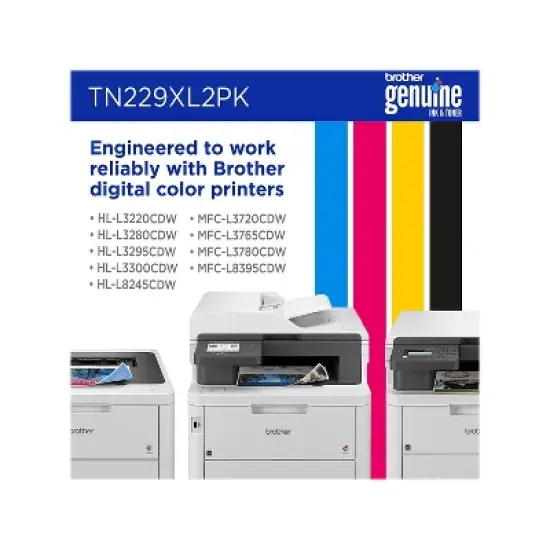 Brother TN229XL Black High Yield Toner Cartridge 2/Pack (TN229XL2PK) image {4}