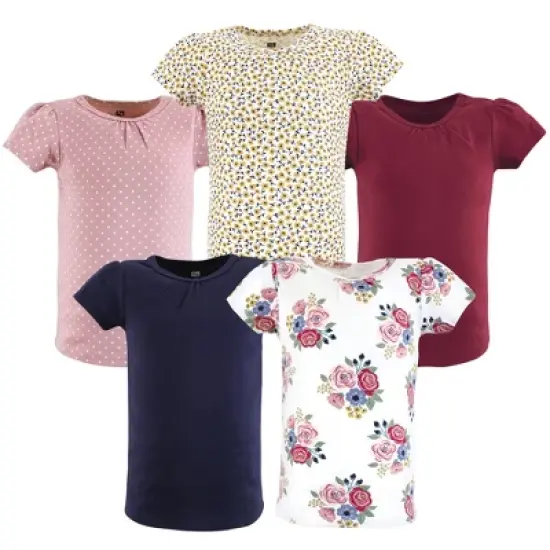 Hudson Baby Girl Short Sleeve T-Shirts, Blush Navy Floral image {8}
