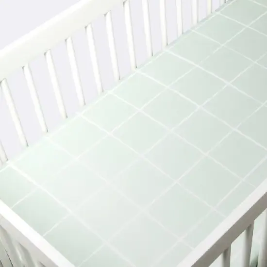 Fitted Crib Sheet - Cloud Island&trade; Mint Windowpane image {2}
