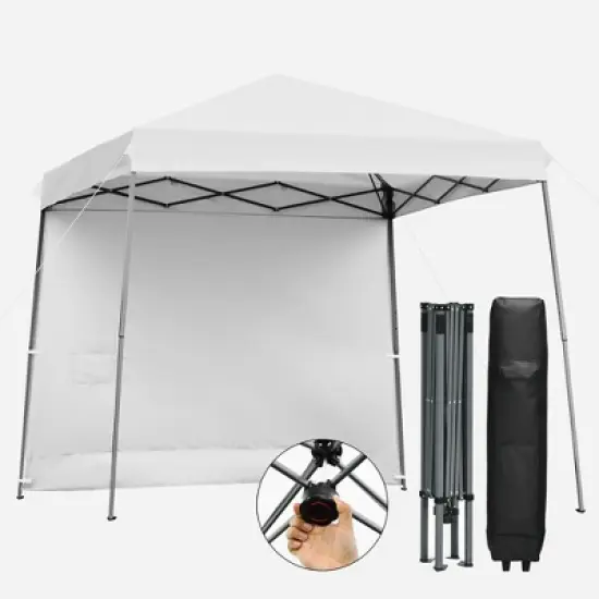 Costway 10ft X 10ft Pop Up Tent Slant Leg Canopy W/ Roll-up Side Wall image {14}