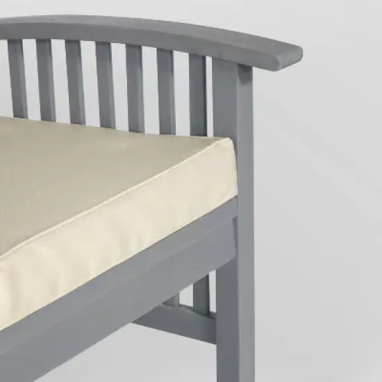 Ravenscroft Modern Boho Acacia Wood Slatted Outdoor Loveseat with Cushion - Saracina Home image {5}