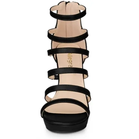 Allegra K Women's Platform Gladiator Strappy Stiletto Heel Sandals image {1}