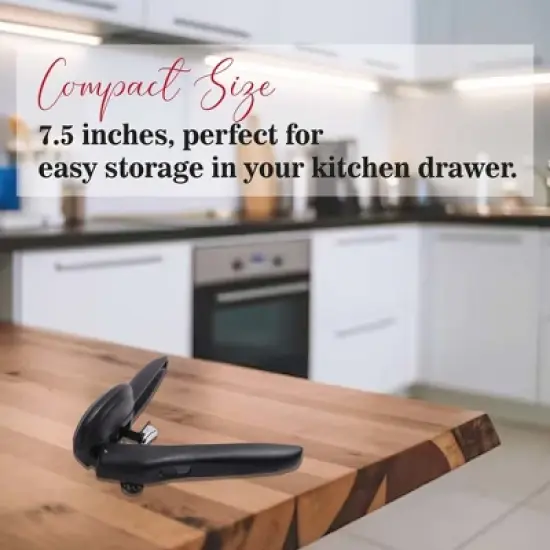 Swing-A-Way Locking Can Opener with Sharp Blade, Manual Hand Held, 2-in-1 Can and Bottle Opener, Made of Steel, Easy Turn Knob - (Black) image {4}