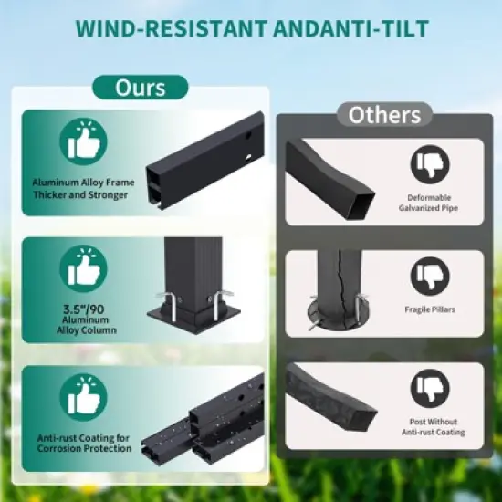 Aluminum Pergola with Adjustable Canopy, Outdoor Metal Gazebo with Reinforced Frame, Waterproof Sun Shade for Patio, Backyard, Garden image {3}