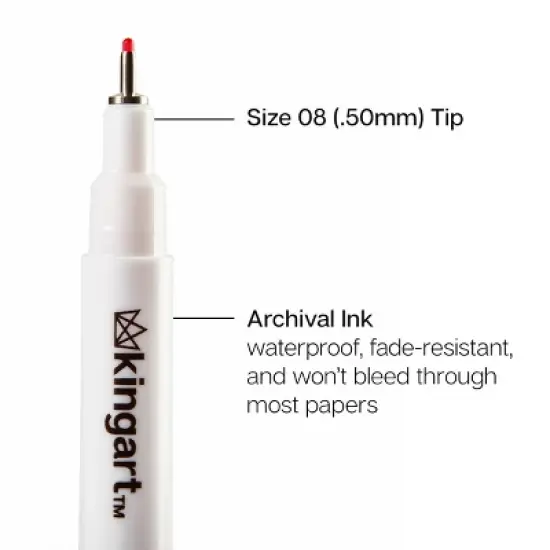 KINGART PRO Inkline Fine Line Pens, 8 Colors, Size 8 image {2}