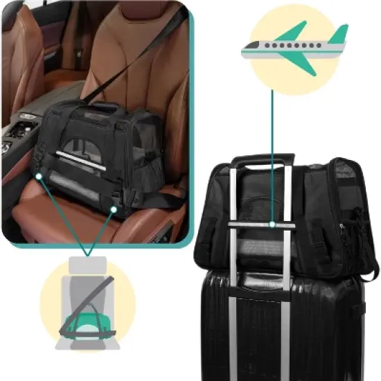 PetAmi Airline Approved Pet Carrier for Cat Dog, Soft Sided Travel Supplies Accessories, Ventilated Carrying Bag Kitten Puppy image {5}