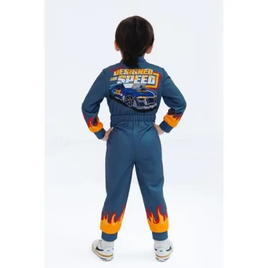 Hot Wheels French Terry Racing Zip Up Coverall Toddler image {3}