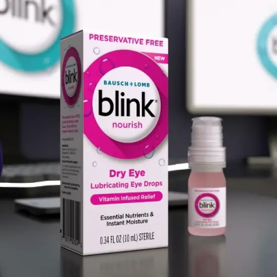 Blink Nourish Hydrating and Lubricating Eye Drops for Dry Eyes - Preservative Free - 0.33 fl oz image {1}