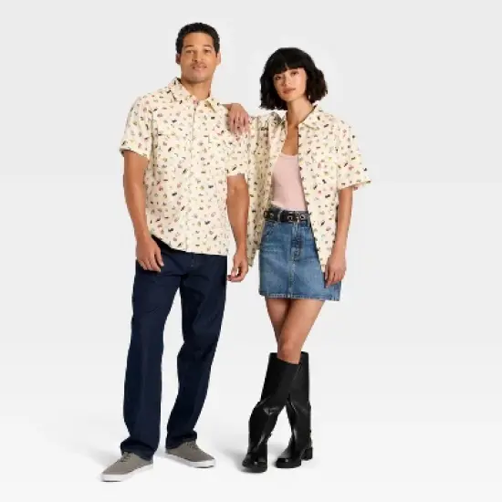 Latino Heritage Month Adult Short Sleeve Woven Shirt - Ivory image {3}