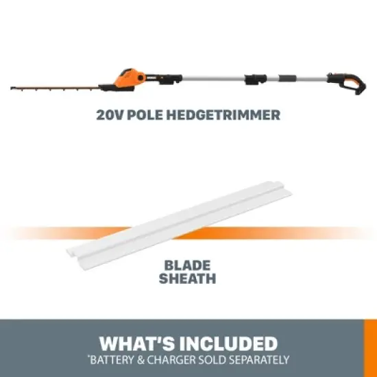 Worx WG252.9 20V Power Share 2-in-1 20" Cordless Hedge Trimmer (Tool Only) image {5}