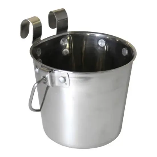 Stainless Steel Pail, Flat Sided Hook-On with Rivets image {5}