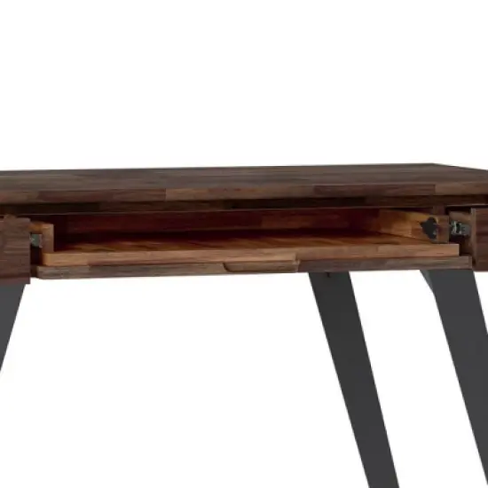 Mitchell Small Desk Distressed Charcoal Brown - WyndenHall image {3}