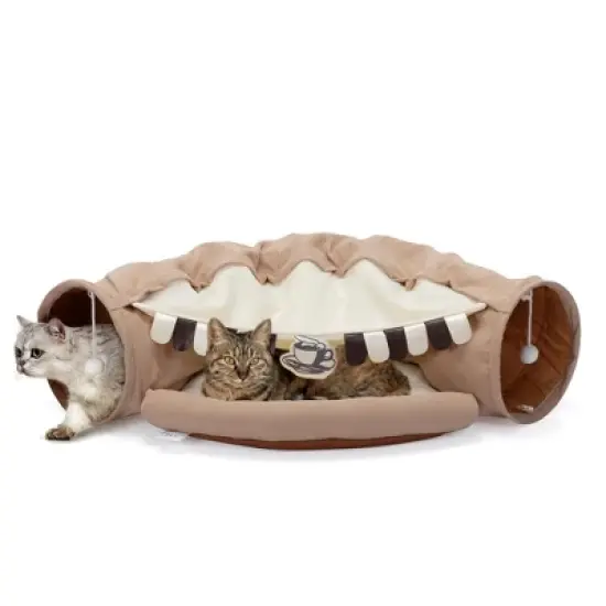 Sandinrayli Cat Tunnel Bed, 2-in-1 Collapsible Bed for Indoor Cats image {4}