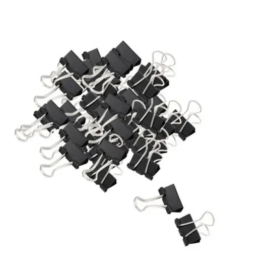 Unique Bargains Paper Document Office Stationery Metal Binder Clips Black 48 Pcs image {3}