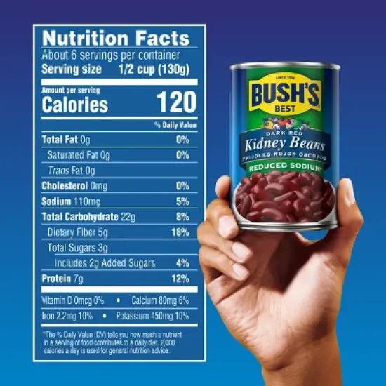 Bush's Reduced Sodium Dark Red Kidney Beans - 16oz image {1}