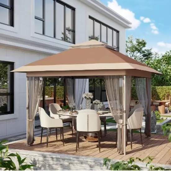 Garvee Pop Up Gazebo, Outdoor Canopy Tent With Mosquito Netting,Curtains image {8}