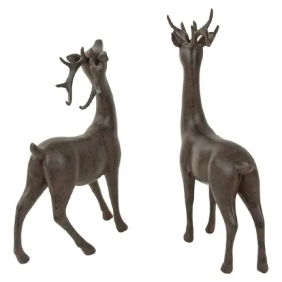 Northlight Standing Deer Christmas Decorations - 14" - Brown - Set of 2 image {3}