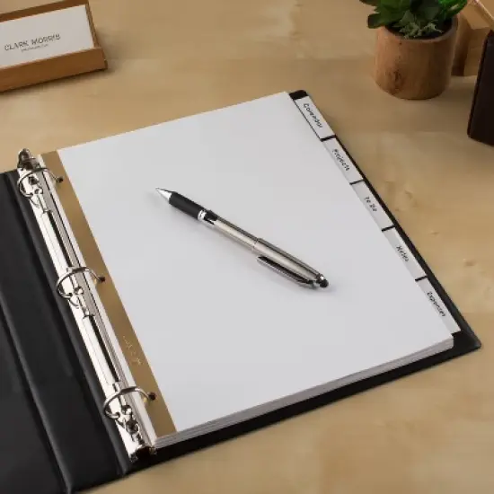 Avery 5 Tab Binder Dividers, White with Insertable Clear Big Tabs, 1 Set Pack, 8 Packs, 8 Sets Total (11122) image {5}