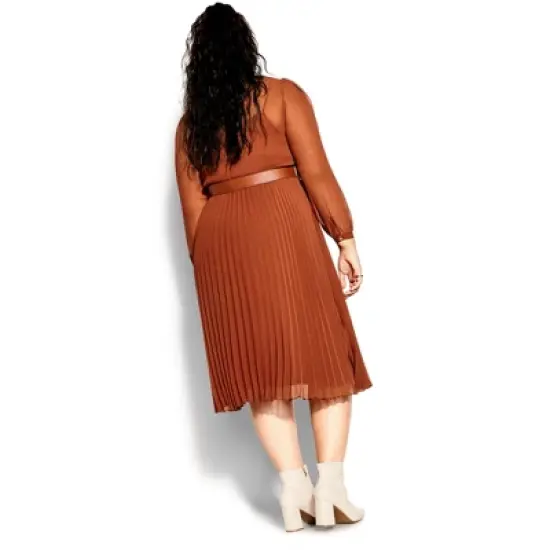 Women's Plus Size Love Pleat Dress - ginger | CITY CHIC image {1}