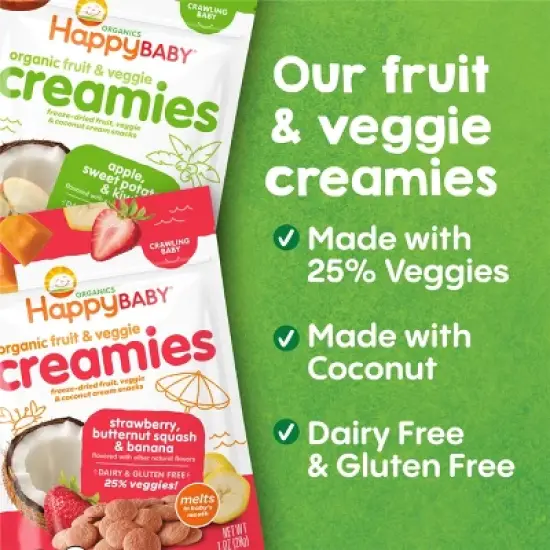 HappyBaby Creamies Apple Sweet Potato and Kiwi Dried Baby Food - 1oz image {2}