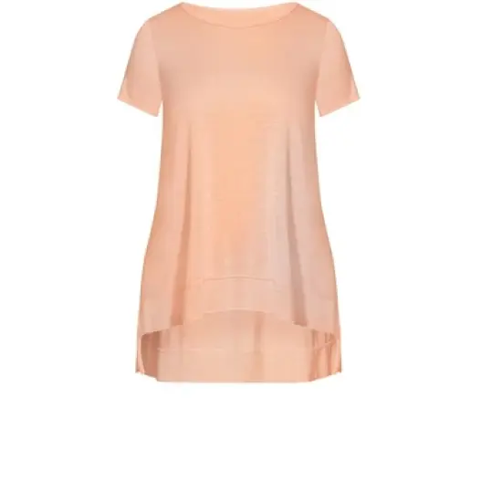 Women's Plus Size Alina Slub Top - peach | AVENUE image {2}