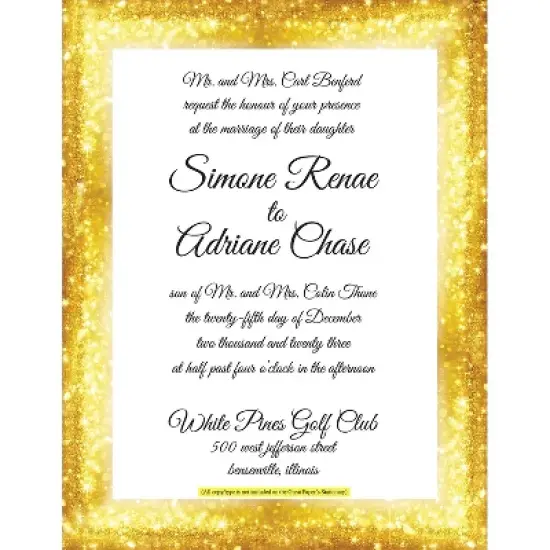 Great Papers Sparkle Border Letterhead Gold 50/Pack (2023072) image {2}