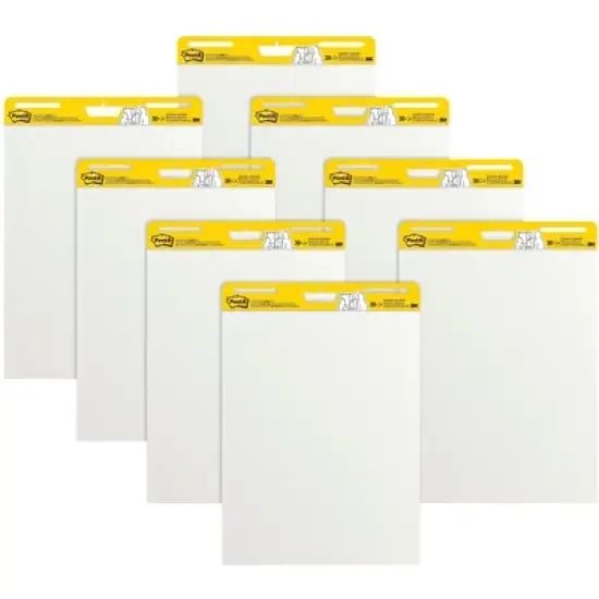 Post-It Self-Stick Easel Pad, 25 x 30 Inches, Unruled, White, 30 Sheets, Pack of 8 image {3}