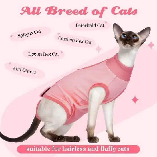 Cat Surgery Recovery Suits, Adjustable Cat Onesies for After Surgery, Female Cat Spay Suit, Male Cat Soft Onesie After Neuter Surgery, Kitten Clothes image {4}