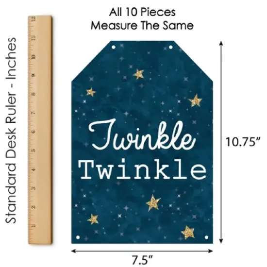 Big Dot of Happiness Twinkle Twinkle Little Star - Hanging Vertical Paper Door Banners - Baby Shower or Birthday Party Wall Kit - Indoor Door Decor image {4}