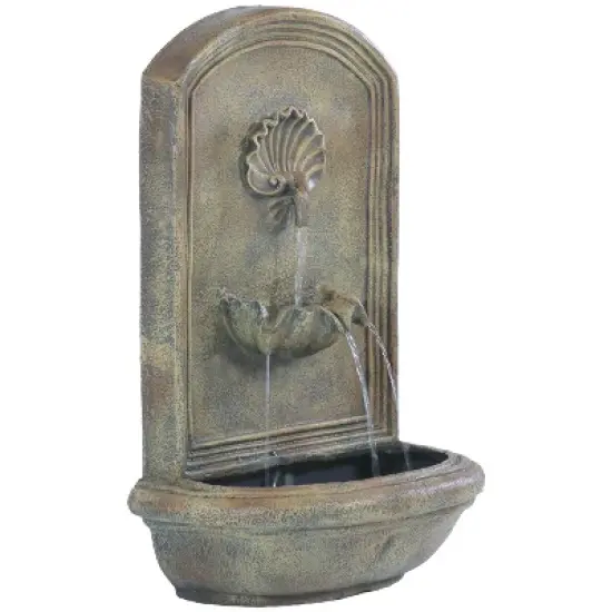 Sunnydaze 27"H Electric Polystone Seaside Outdoor Wall-Mount Water Fountain image {8}