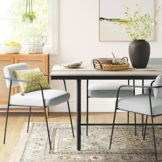 Smyth Metal Frame Upholstered Dining Chair Gray - Threshold&trade; image {1}
