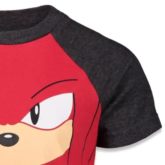SEGA Sonic The Hedgehog Knuckles Tails 3 Pack Graphic T-Shirts Red/Blue/Yellow Little Kid to Big Kid image {7}